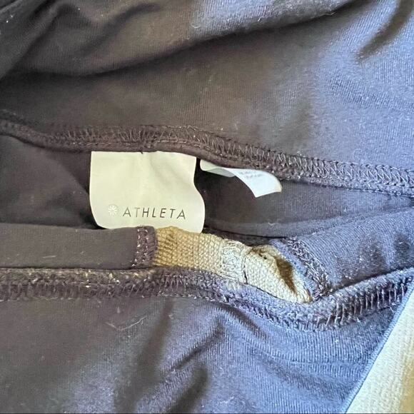 Athleta Highline Hybrid Ankle Tight Dark Green Black Leggings - Picture 10 of 12